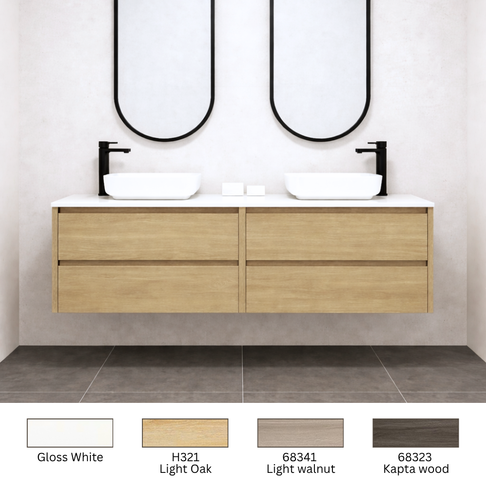 1500mm Wall Hung Vanity with 4 Drawers